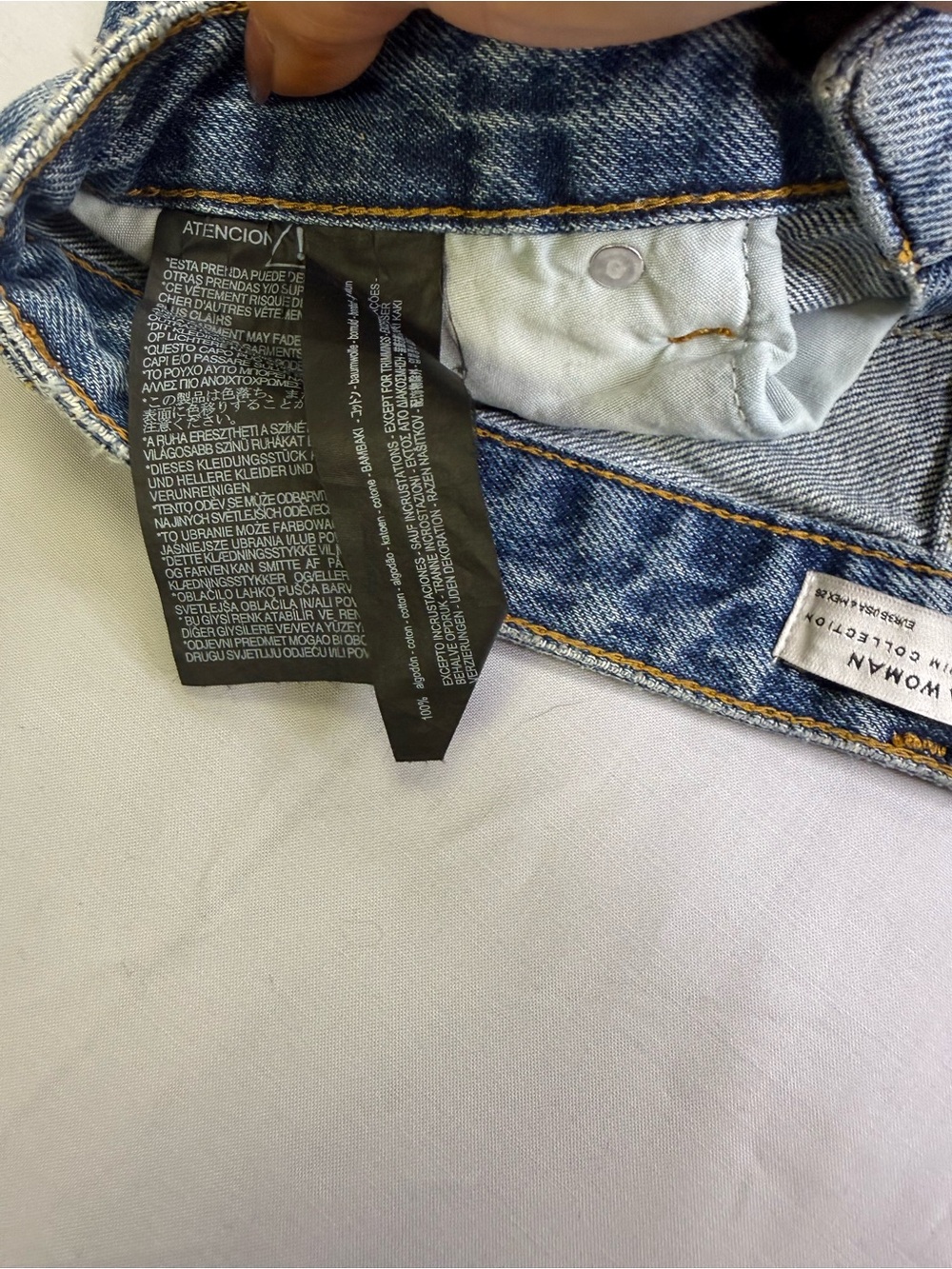 Zara Blue Straight-Leg Jeans with Stud Accents - Picture 4 of 6
